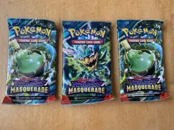 Three (3) New Sealed Pokemon TCG: Twilight Masquerade Booster Packs - Image 1
