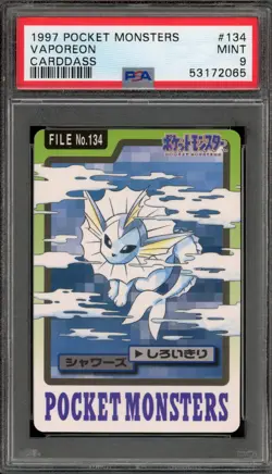 Pokemon Bandai Carddass Vaporeon Japanese #134 PSA 9 Mint - Image 1