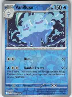 Vanilluxe 029/086 Uncommon White Flare Pokemon Reverse Holo Near Mint - Image 1