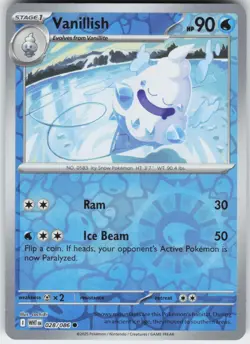 Vanillish 028/086 Common White Flare Pokemon Reverse Holo Near Mint - Image 1