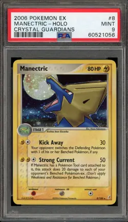 Pokemon Manectric EX Crystal Guardians Holo Rare #8 PSA 9 Mint - Image 1