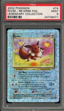 Pokemon Eevee Legendary Coll. Reverse Holo #74 PSA 9 Mint - Image 1