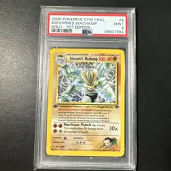 Giovanni’s Machamp 1st Edition Holo 2000 Pokemon Gym Challenge #6 PSA 9 - Image 1