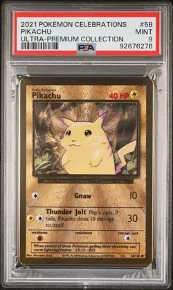 2021 POKEMON CELEBRATIONS ULTRA-PREMIUM COLLECTION #58 PIKACHU PSA 9 - Image 1