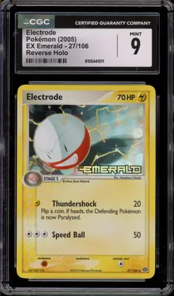 Pokemon Electrode EX Emerald Reverse Holo #27 CGC 9 Mint - Image 1