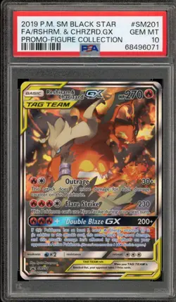 Pokemon Reshiram & Charizard GX Figure Coll. Promo SM201 PSA 10 Gem Mint - Image 1