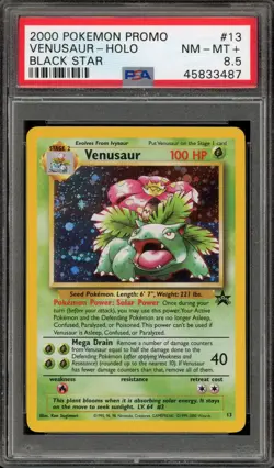Pokemon Venusaur Game Boy Magazine Black Star Holo Promo #13 PSA 8.5 - Image 1