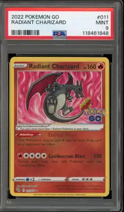 Pokemon Radiant Charizard Pokemon Go Holo Rare #011 PSA 9 Mint - Image 1