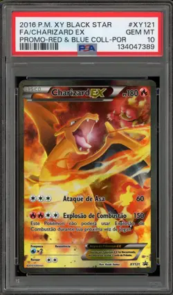 Pokemon Charizard EX Red & Blue Coll. PORTUGUESE Black Star Promo XY121 PSA 10 - Image 1