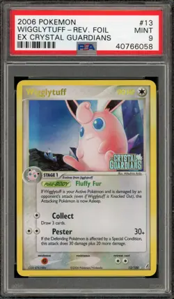 Pokemon Wigglytuff EX Crystal Guardians Reverse Holo Rare #13 PSA 9 Mint - Image 1
