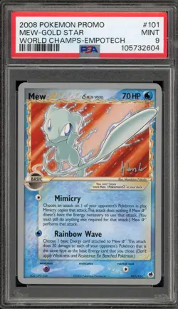 Pokemon Mew Gold Star 2008 World Championships Empotech Deck Promo #101 PSA 9 - Image 1