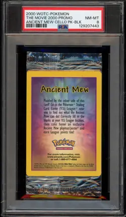 Pokemon Ancient Mew Movie 2000 Sealed Cello Pk. BLK PSA 8 - Image 1