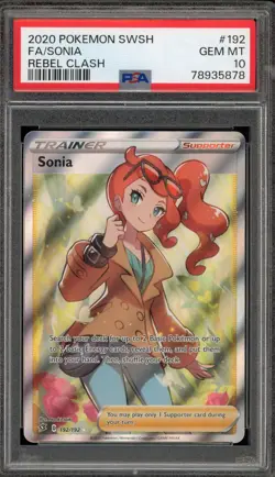 Pokemon Sonia Rebel Clash Full Art #192 PSA 10 Gem Mint - Image 1