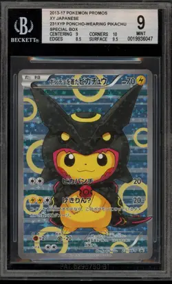 Pokemon Poncho-Wearing Pikachu Rayquaza Japanese Full Art Promo 231/XY-P BGS 9 - Image 1