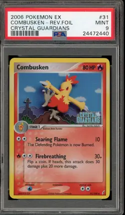 Pokemon Combusken EX Crystal Guardians Reverse Holo #31 PSA 9 Mint - Image 1
