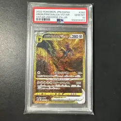 2022 POKEMON JPN SWSH ULTRA RARE #260 FULL ART/ORIGIN FORME DIALGA VSTAR PSA 10 - Image 1