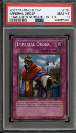 Yu-Gi-Oh! Imperial Order Pharaoh's Servant 1st Ed Secret Rare PSV-104 PSA 10 - Image 1