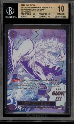 One Piece CCG Gum-Gum Giant PRB02 Alternate Art OP09-078 BGS 10 Pristine - Image 1