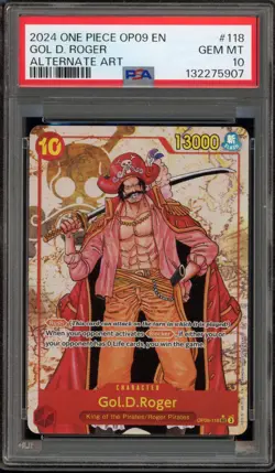 One Piece CCG Gol.D.Roger Alternate Art OP09-118 PSA 10 Gem Mint - Image 1