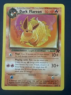 Pokemon Team Rocket Dark Vaporeon, Dark Jolteon, Dark Flareon 3 Card Lot - Image 4