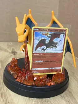 Radiant Charizard 020/159 Pokemon Crown Zenith + Charizard Card Stand - Image 2