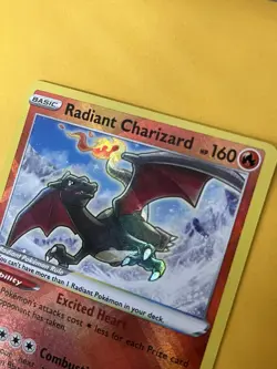 Radiant Charizard 020/159 Pokemon Crown Zenith + Charizard Card Stand - Image 4