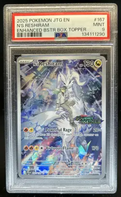 2025 Pokemon Journey Together N's Reshiram Promo Cards #167/159 PSA 9 - Image 1