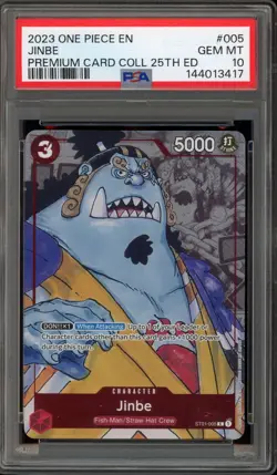 One Piece CCG Jinbe Premium Card Coll. 25th Ed ST01-005 PSA 10 Gem Mint - Image 1