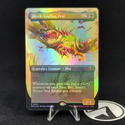 Blech, Loafing Pest (Borderless) (R) Foil Secrets of Strixhaven MTG NM - Image 1