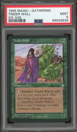 1995 Magic the Gathering MTG Ice Age Tinder Wall PSA 9 Mint Legacy Pauper - Image 1
