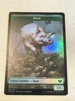 mtg foil token Zombie // Boar, 008/012, Innistrad Crimson Vow, unplayed - Image 1