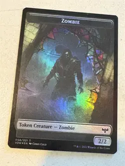 mtg foil token Zombie // Boar, 008/012, Innistrad Crimson Vow, unplayed - Image 2