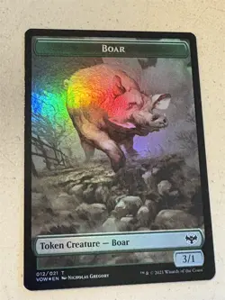 mtg foil token Insect // Boar, 013/012, Innistrad Crimson Vow, unplayed - Image 2