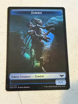 mtg foil token Zombie // Blood, 005/017, Innistrad Crimson Vow, unplayed - Image 1