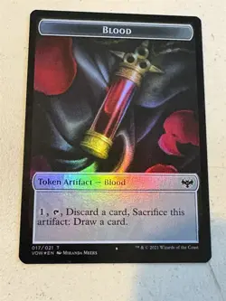 mtg foil token Zombie // Blood, 005/017, Innistrad Crimson Vow, unplayed - Image 2