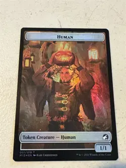 mtg foil token Human // Bat 001/004, Innistrad Midnight Hunt, unplayed - Image 2