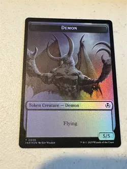 mtg foil token Demon // Human Cleric 0006/0019, Innistrad Remastered, unplayed - Image 1