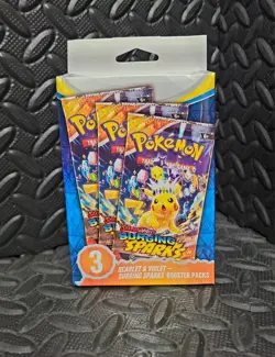 Pokemon TCG - Surging Sparks - 3 Pack Boosters - Factory Sealed - Image 1