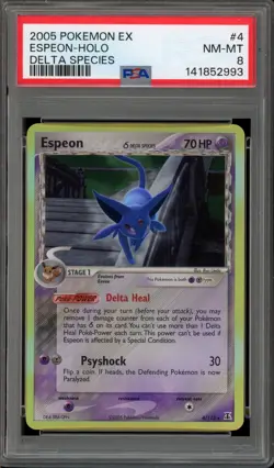 Pokemon Espeon EX Delta Species Holo Rare #4 PSA 8 - Image 1