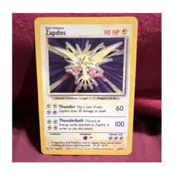 Pokemon Zapdos Base Set Holo Rare 16/102 90 HP Basic WOTC 1999 English - Image 1