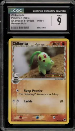 Pokemon Chikorita EX Dragon Frontiers Reverse Holo #44 CGC 9 Mint - Image 1