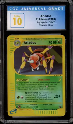 Pokemon Ariados Aquapolis Reverse Holo Rare #3 CGC 10 Pristine - Image 1