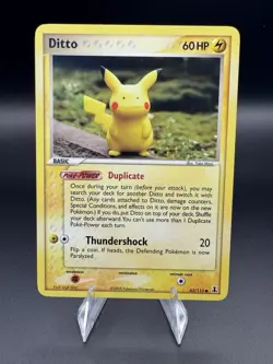2005 Pokemon Ditto (Pikachu) 63/113 Ex Delta Species Non-Holo Regular LP - Image 1