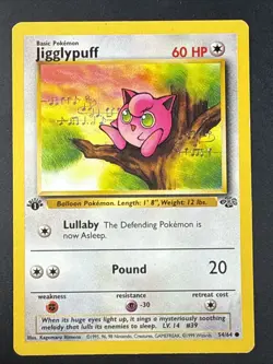 1999 Pokemon Jungle Jigglypuff 54/64 1st Edition - Image 1