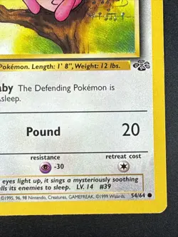 1999 Pokemon Jungle Jigglypuff 54/64 1st Edition - Image 4