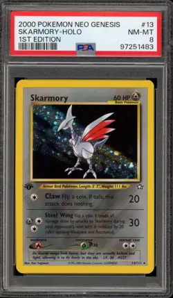 Pokemon Skarmory Neo Genesis 1st Edition Holo Rare #13 PSA 8 - Image 1