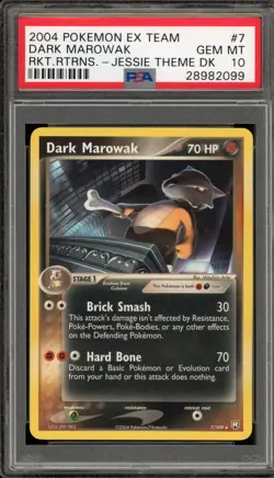 Pokemon Dark Marowak EX Team Rocket Returns Rare #7 PSA 10 Gem Mint - Image 1