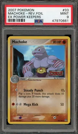Pokemon Machoke EX Power Keepers Reverse Holo #33 PSA 9 Mint - Image 1