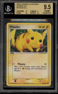 Pokemon Pikachu EX Fire Red & Leaf Green Reverse Holo #74 BGS 9.5 - Image 1