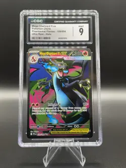 Pokemon Mega Charizard X EX Phantasmal Flames 109/094 Ultra Rare Holo CGC 9 - Image 1
